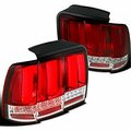 Overtime 1999 - 2004 Sequential LED Tail Lights for Ford Mustang - Red OV1187889